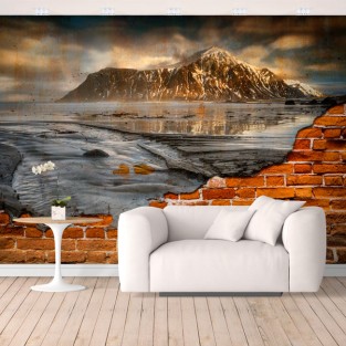 Fotomurales paisaje islas lofoten pared rota