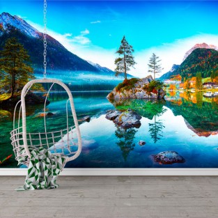 Fotomural amanecer lago hintersee