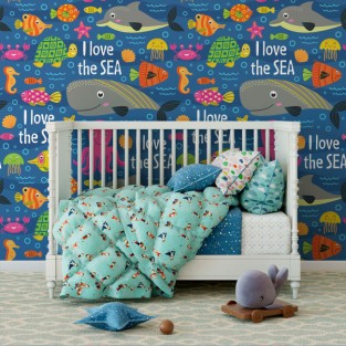 Murales de vinilos infantiles mundo marino Murales de vinilos infantiles mundo marino