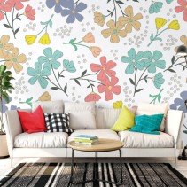 Papel pintado de flores para decorar
