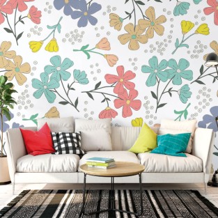 Papel pintado de flores para decorar