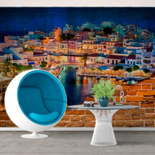 Fotomural o papel pintado grecia isla de creta efecto pared rota
