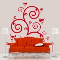 Vinilo decorativo dibujo vintage silueta árbol