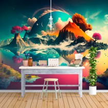 Fotomural juvenil ilustracion paisaje surreal