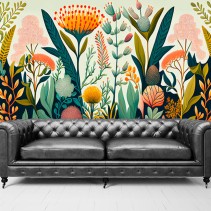 Fotomural dibujo flores silvestres