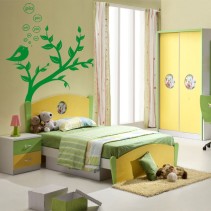 Vinilo decorativo infantil árbol con pajarito pio pio