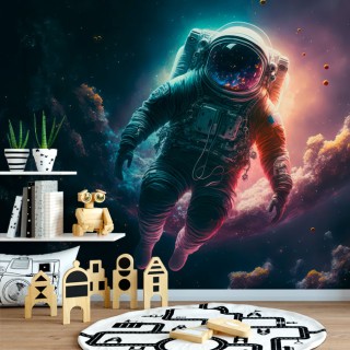 Papel pintado o fotomural astronauta flotando en el espacio