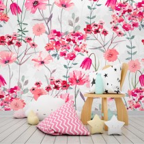 Papel pintado o fotomural flores primaveral juvenil