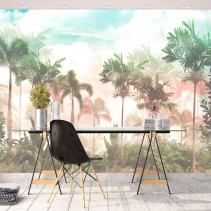 Papel pintado o fotomural dibujo selva tropical
