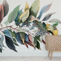 Papel pintado o fotomural acuarela rama juvenil