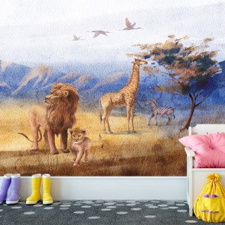 Papel pintado o fotomural paisaje safari africa