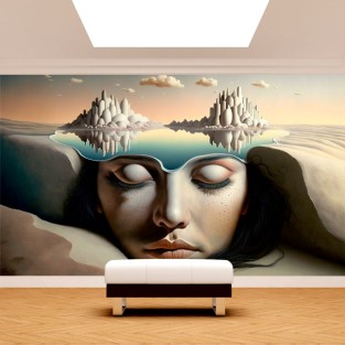 Papel pintado o fotomural pintura paisaje surrealista
