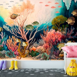 Papel pintado o fotomural vida bajo el mar