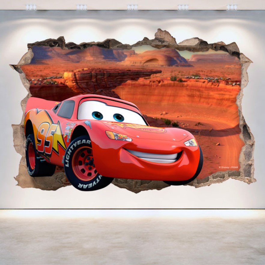 Pegatina agujero 3d película disney cars 2