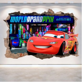 Pegatina  agujero 3d disney cars 2