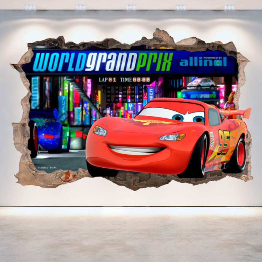 Pegatina  agujero 3d disney cars 2