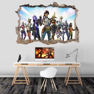 Vinilo personajes fortnite agujero 3d Vinilo personajes fortnite agujero 3d
