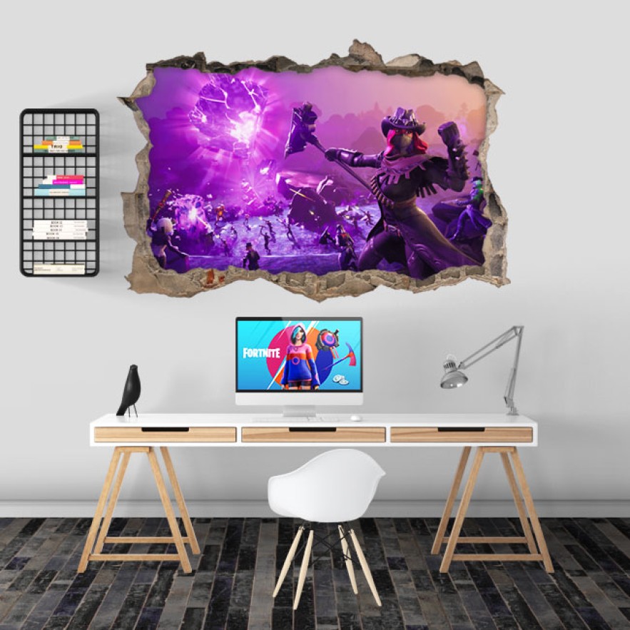 Pegatina fortnite agujero 3d videojuegos