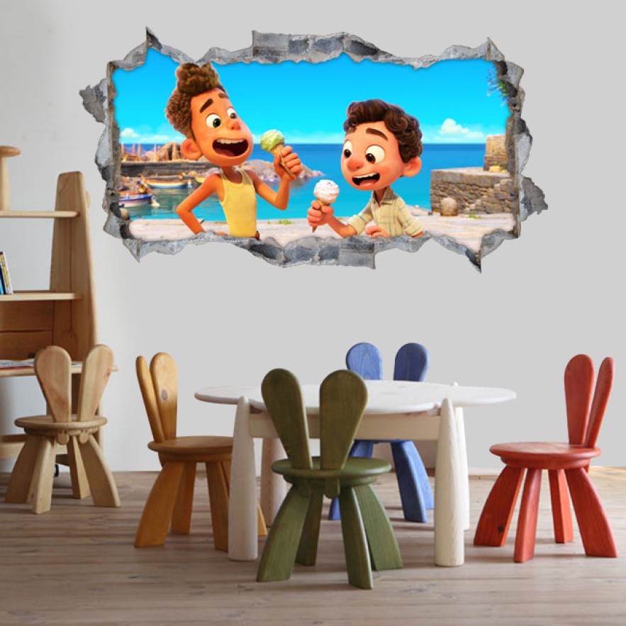 Vinilos y pegatinas agujero 3d película luca disney pixar