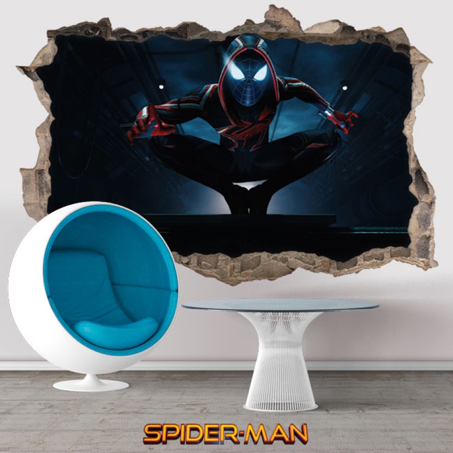 Pegatinas y vinilos agujero 3d miles morales spider man