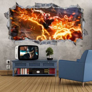 Vinilos decorativos agujero 3d spider man miles morales