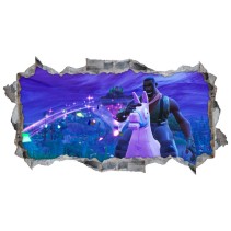 Vinilo decorativo agujero 3d videojuego fortnite