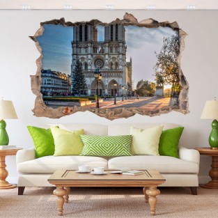 Vinilos agujero 3d catedral notre dame parís Vinilos agujero 3d catedral notre dame parís
