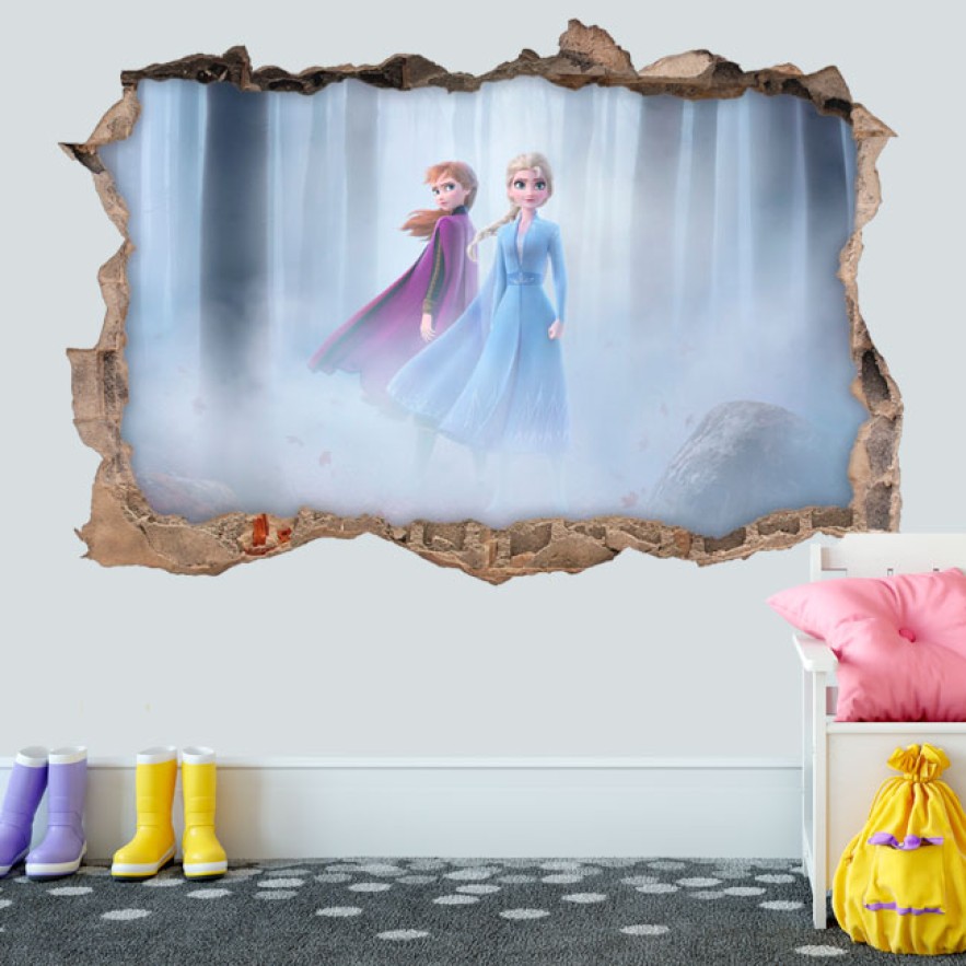 Pegatinas decorativas agujero 3d disney frozen 2