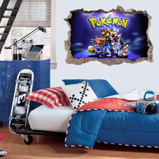 Vinilos agujero 3d pokémon