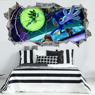 Vinilo decorativo agujero 3d sonic Vinilo decorativo agujero 3d sonic
