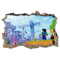 Pegatinas de vinilos agujero 3d videojuego minecraft