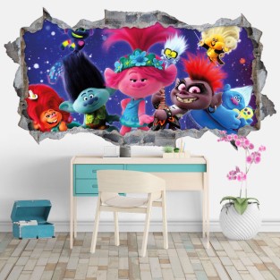 Vinilos y pegatinas agujero 3d película trolls