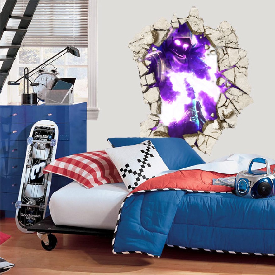 Vinilos decorativos fortnite agujero 3d pared