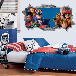 Pegatinas agujero 3d scooby doo