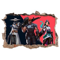 Vinilo decorativo agujero 3d  videojuego valorant