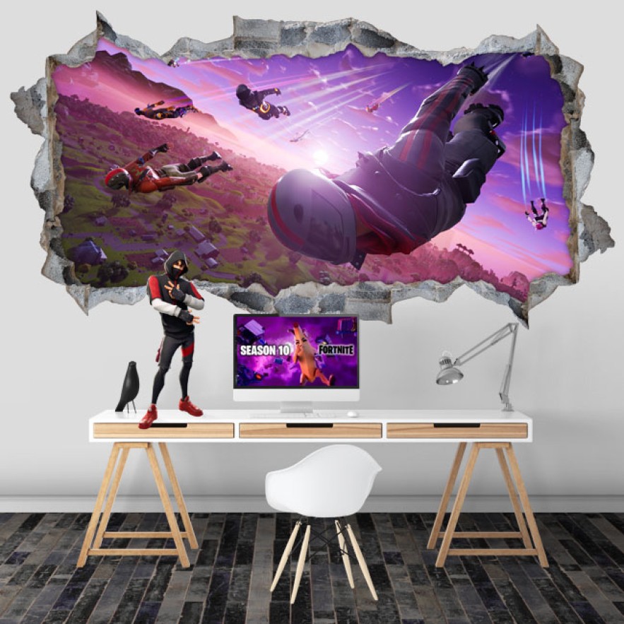 Pegatina o vinilo agujero 3d fortnite