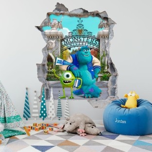 Vinilos decorativos infantiles agujero 3d monsters university Vinilos decorativos infantiles agujero 3d monsters university