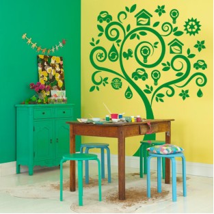 Vinilos decorativos dibujo árbol ecológico