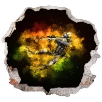 Vinilo decorativo agujero 3d counter strike cs go