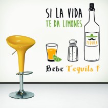 Vinilo decorativo cocina bar si la vida te da limones bebe tequila