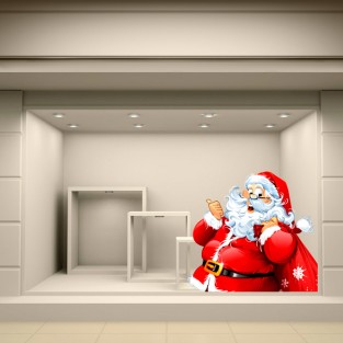 Pegatinas comercios santa claus navidad
