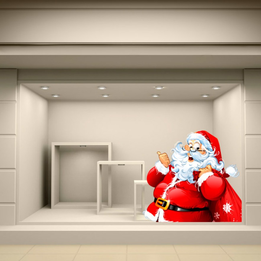 Pegatinas comercios santa claus navidad