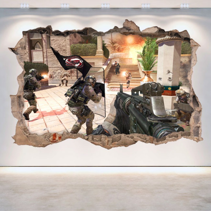 Vinilos agujero 3d videojuego call of duty modern warfare 3