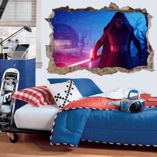 Vinilo decorativo agujero 3d kylo ren fortnite