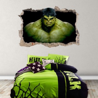 Pegatinas y vinilos agujero 3d hulk