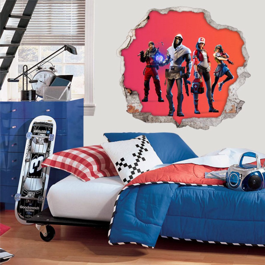 Vinilos decorativos fortnite agujero 3d