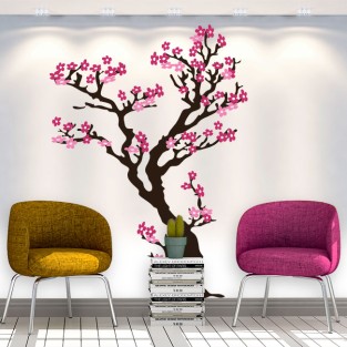 Vinilos decorativos árbol con flores cerezo