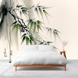 Fotomural o papel pintado bambu acuarela japon