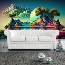 Fotomural o papel pintado paisaje montaña ilustrado