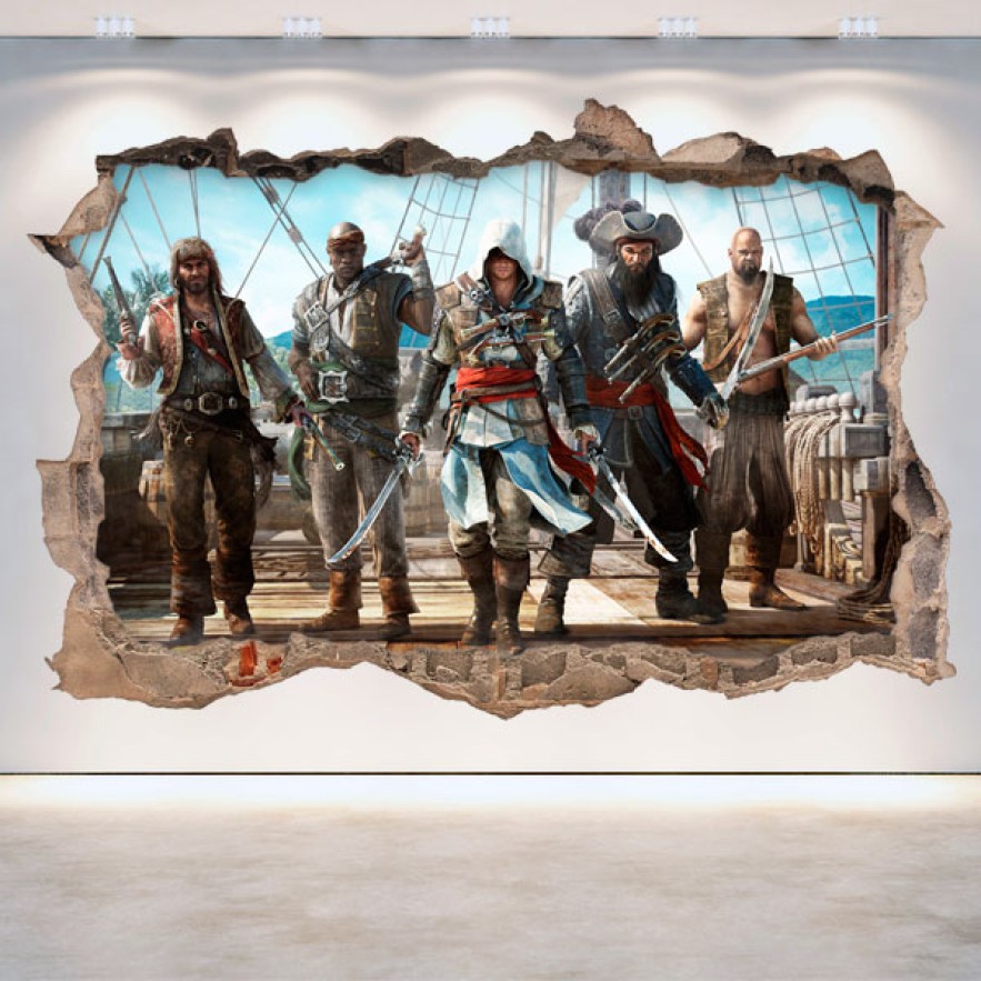 Vinilo agujero 3d videojuego assassin's creed